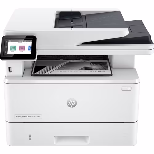 Impresora Láser Multifunción HP LaserJet Pro 4103fdw Inalámbrico - Monocromo - Copiadora/Fax/Impresora/Escáner