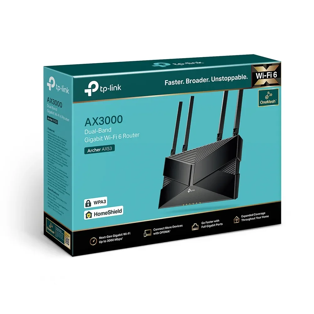 Archer ax53 tp-link router wi-fi 6 / ax3000 dual band