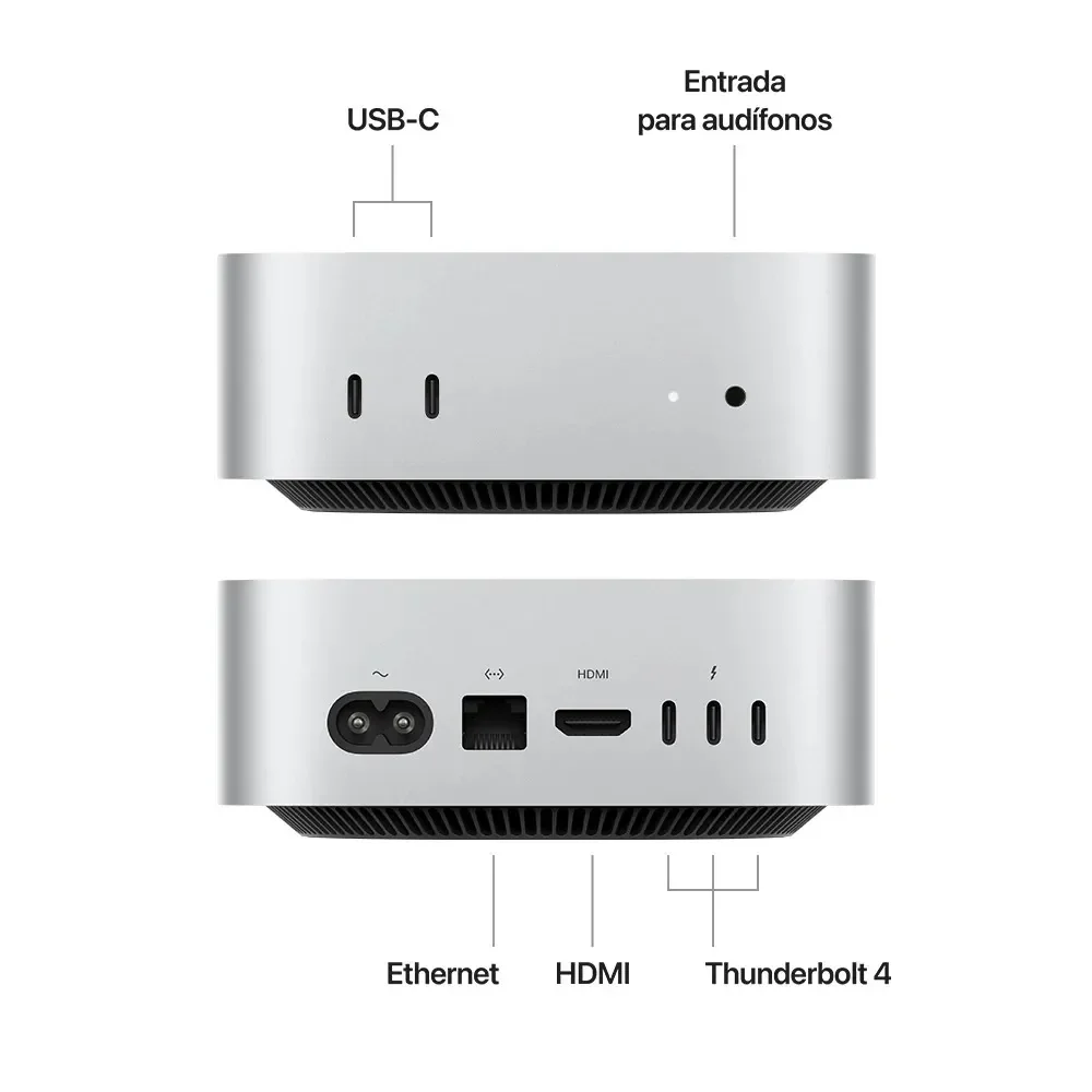 Computadora Apple Mac mini MU9D3LZ/A, Apple M4, RAM 16GB, 256GB SSD - vista alternativa