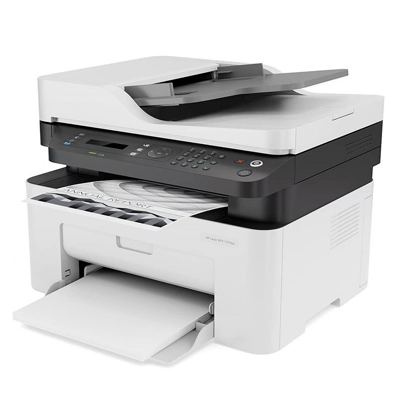 Impresora HP Láser MFP137FNW multifuncional monocromática, imprime/escanea/copia/Wi-Fi/USB - vista alternativa