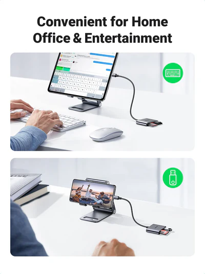 Lector de tarjetas SD Ugreen 3 en 1 USB C - vista alternativa