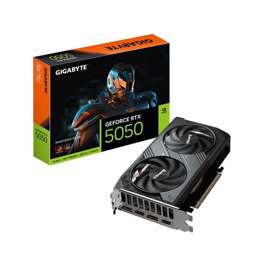 Tarjeta de video GIGABYTE GeForce RTX 5050 WINDFORCE OC 8G, 8 GB GDDR6, PCIe Gen 5.0 - vista alternativa